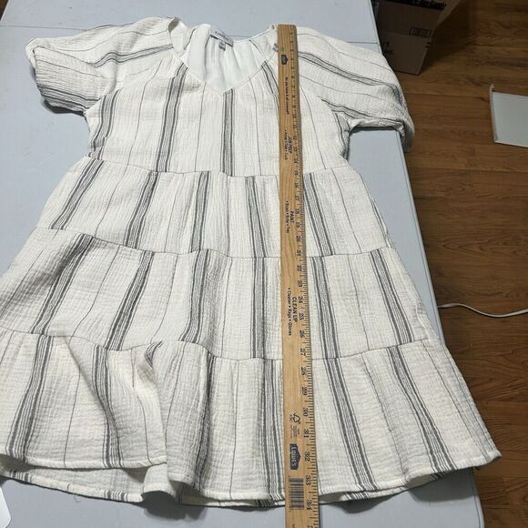 Evereve Alexia Cotton Gauze Tiered Minidress Pockets Size Small - Picture 8 of 13